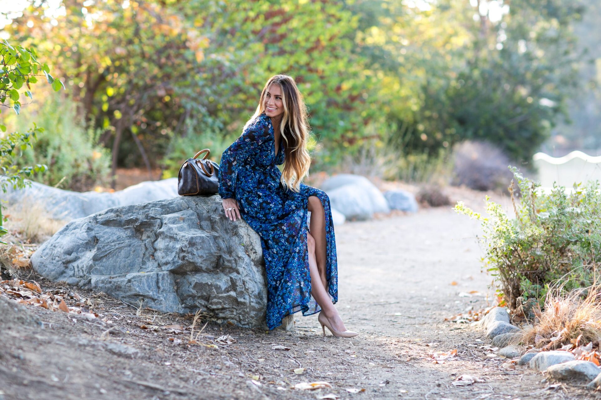 Blue Floral Maxi Dress Angela Lanter