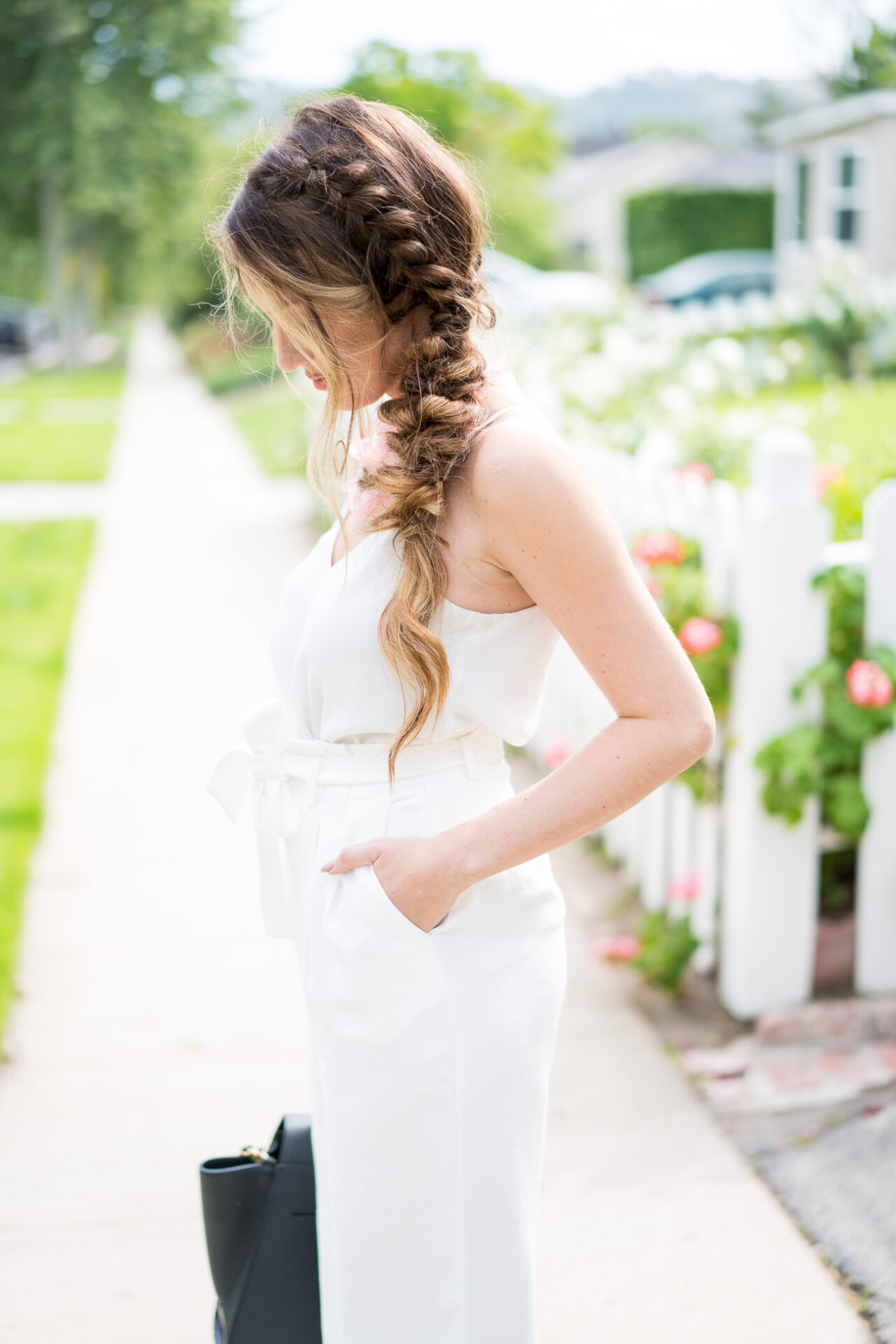 7 Wedding Do's & Dont's TopShop white tank top, chelsea28 wide legs white pants aritzia grey blazer