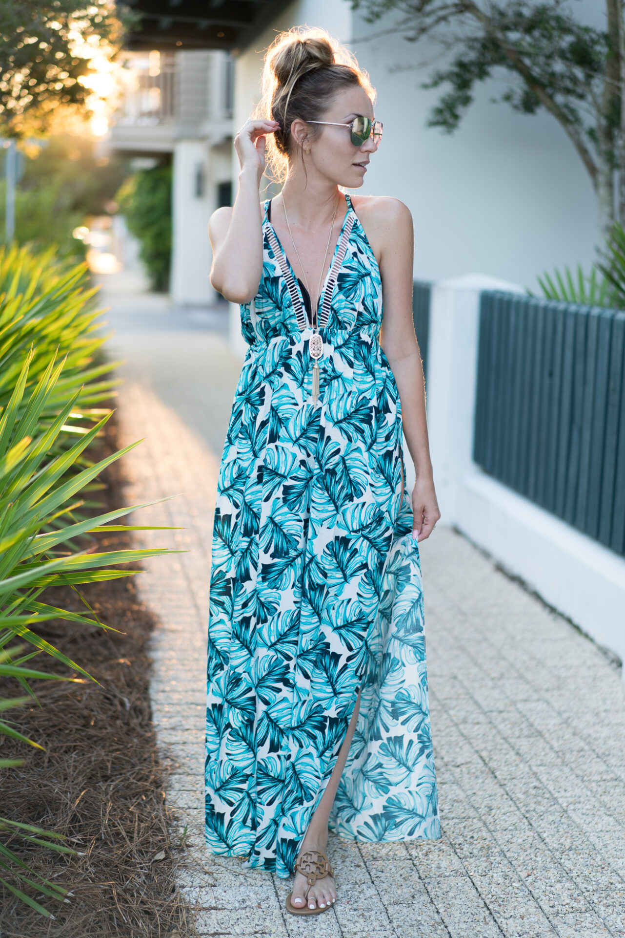 ASOS palm leaf print maxi dress swimsuit cover-up angela lanter hello gorgeous