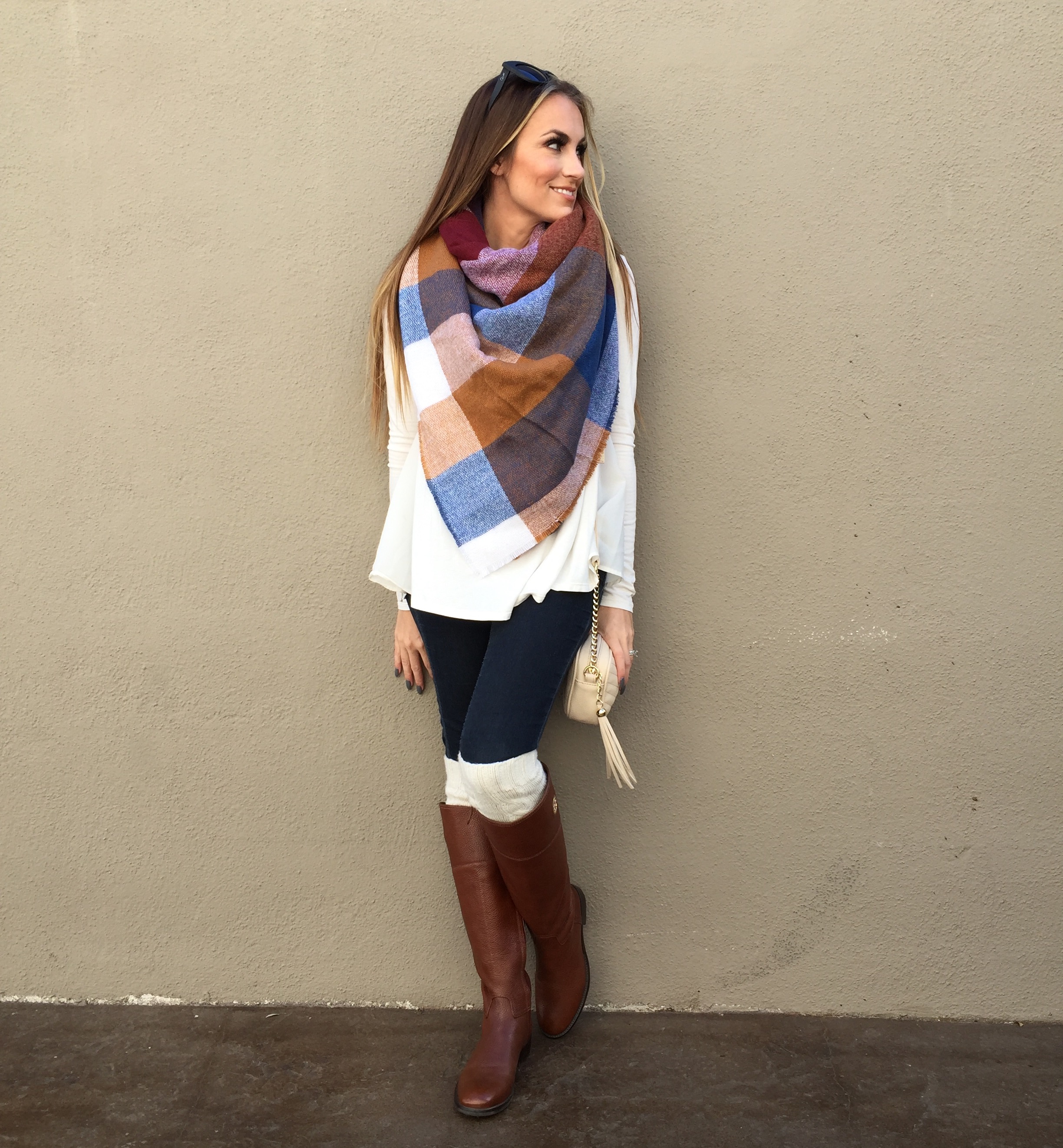 asos blanket scarf fall outfit angela lanter hello gorgeous