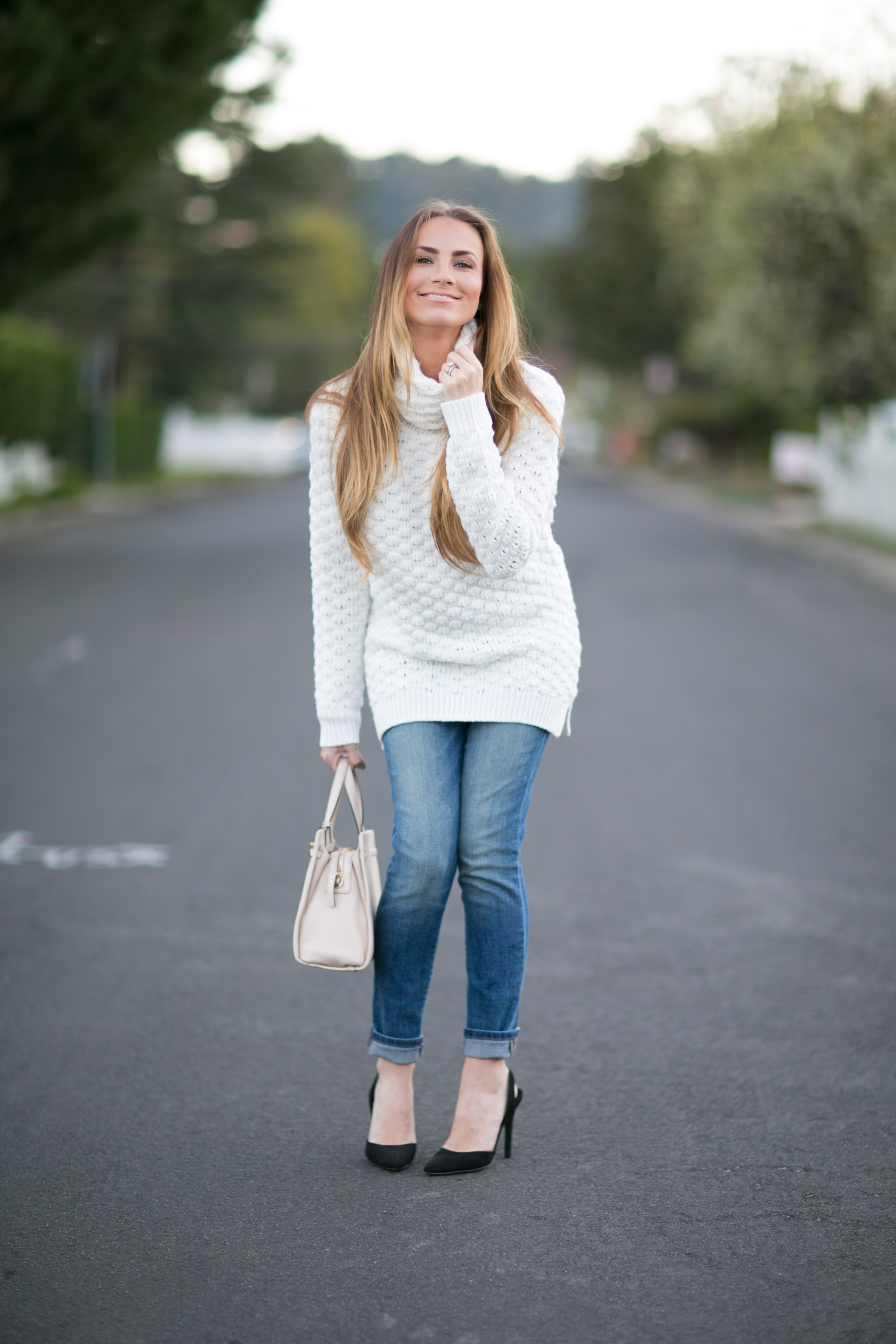 white turtleneck sweater skinny jeans fall outfit angela lanter hello gorgeous