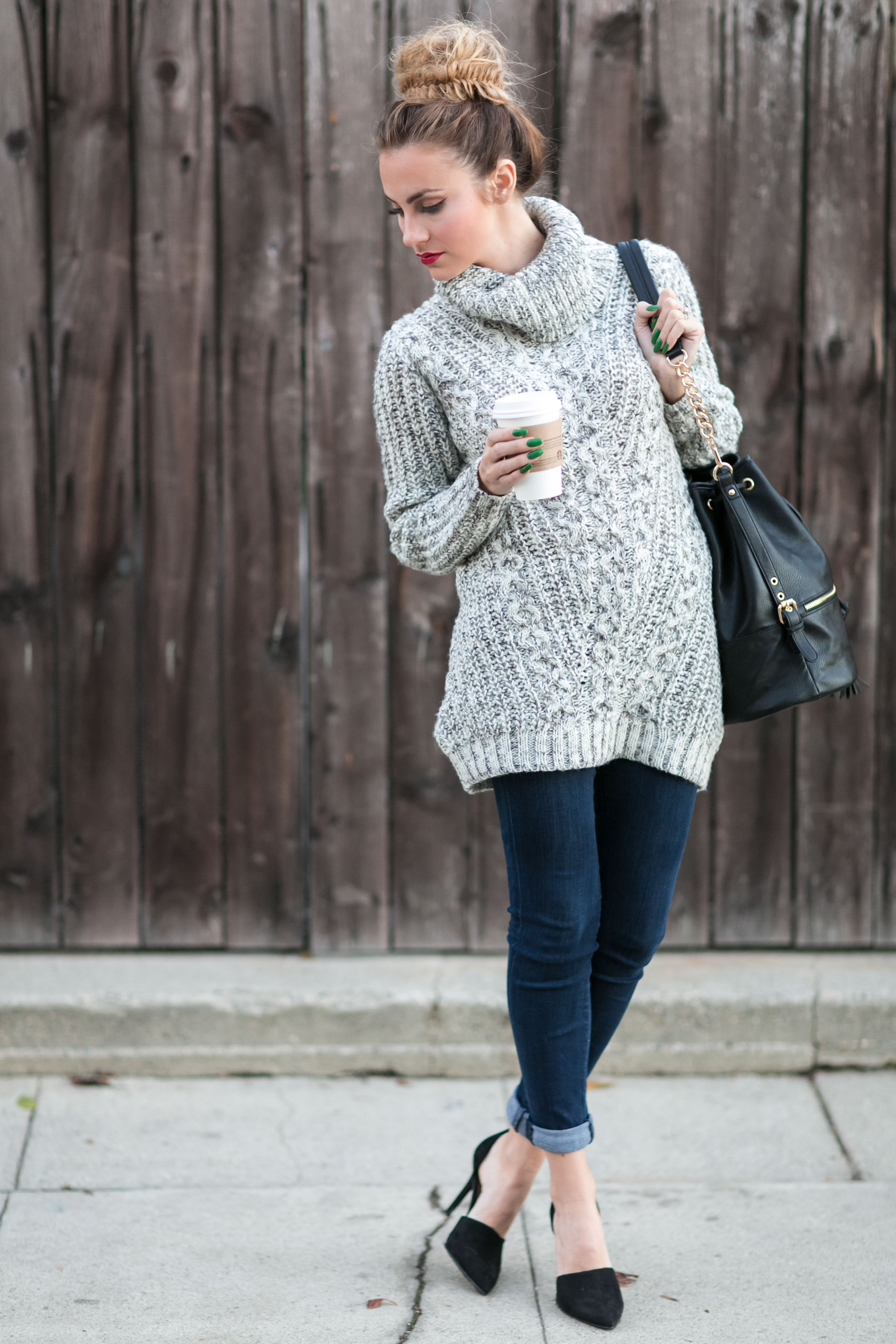 grey marled sweater fall outfit angela lanter hello gorgeous