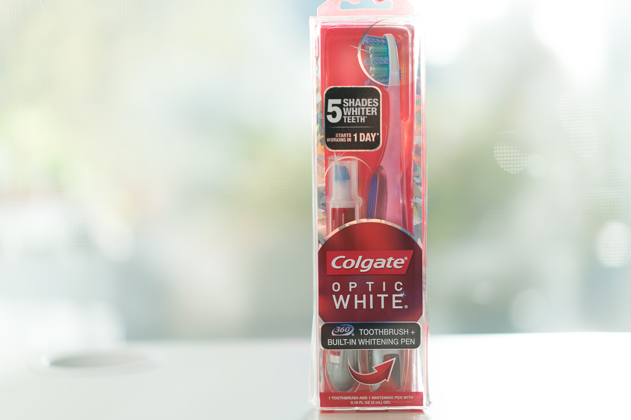 Colgate Optic White whitening toothbrush and pen angela lanter hello gorgeous