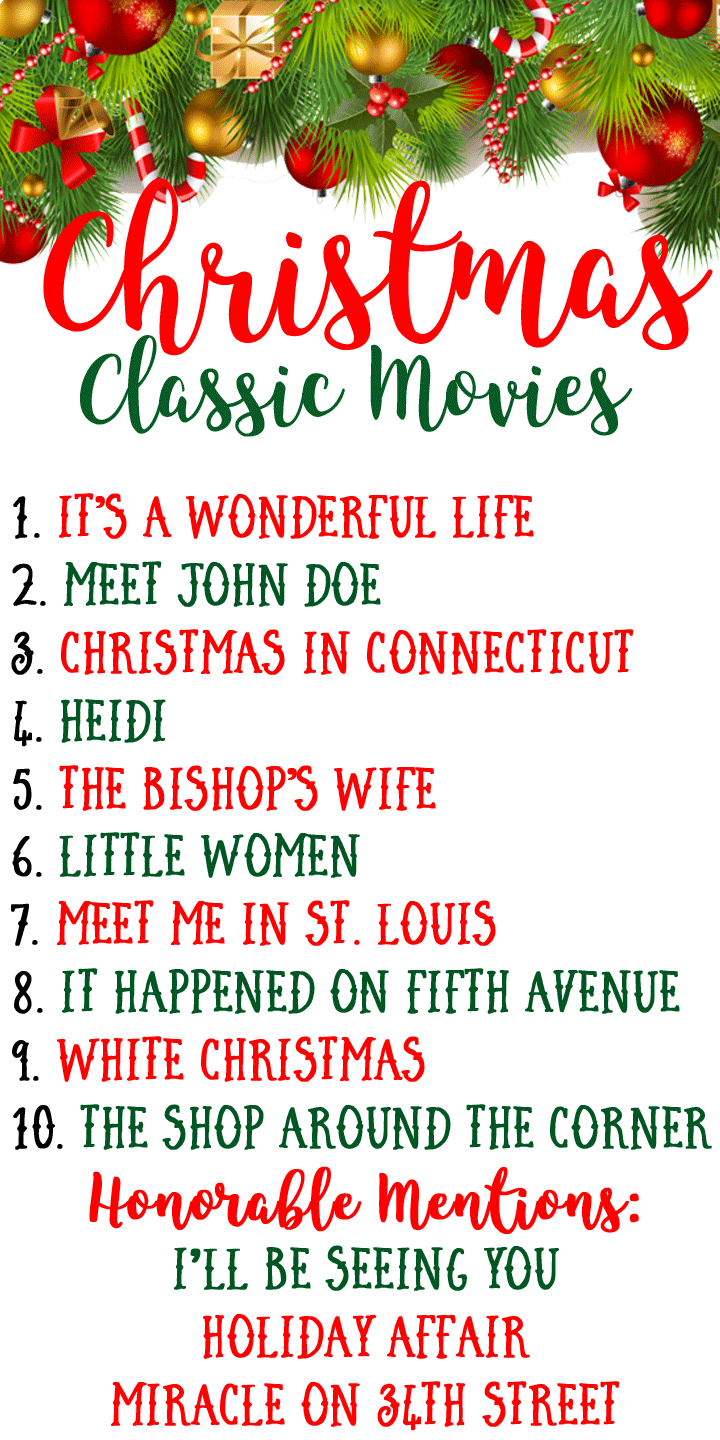 Top 10 Classic Christmas Movie list angela lanter hello gorgeous old hollywood holiday
