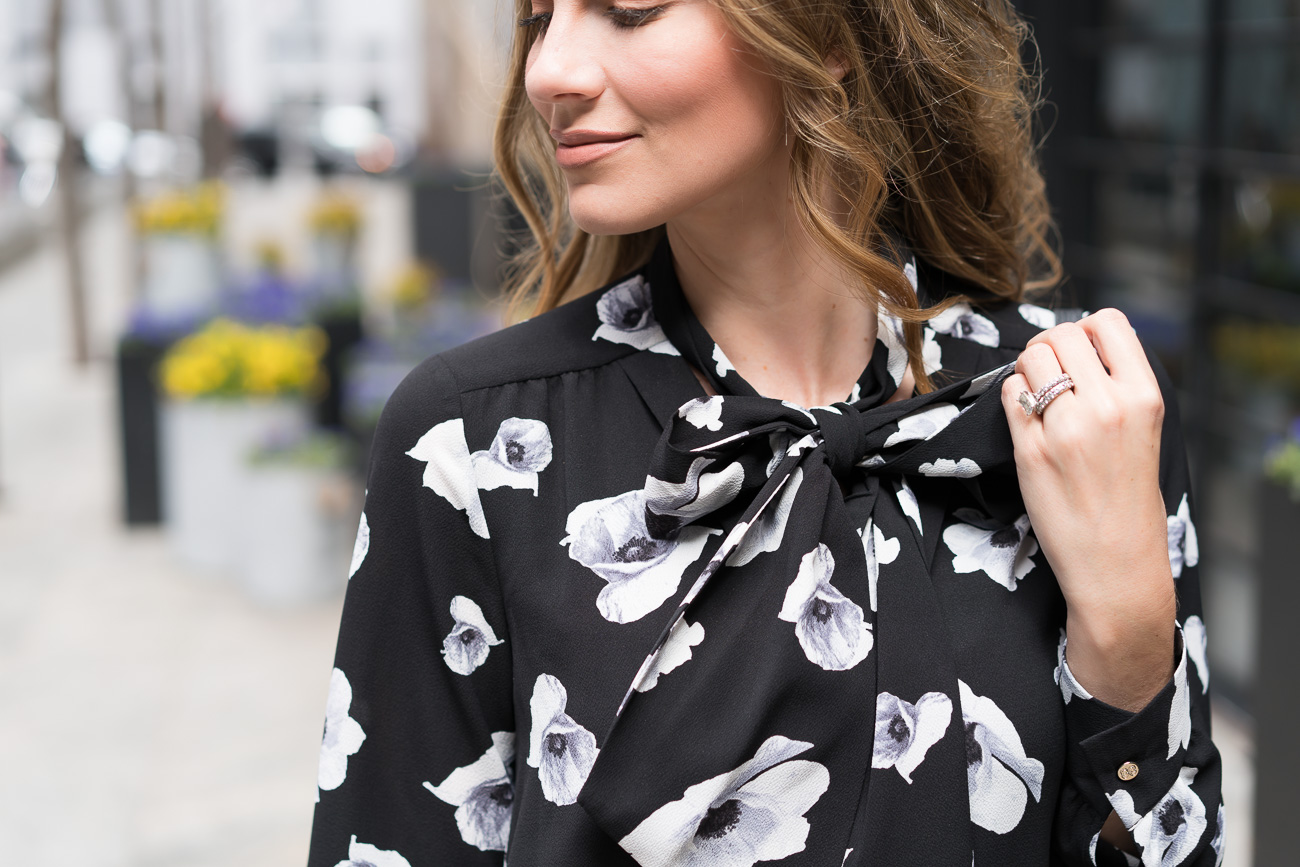 Macy's CeCe Floral Tie-Neck Dress Angela Lanter Hello Gorgeous