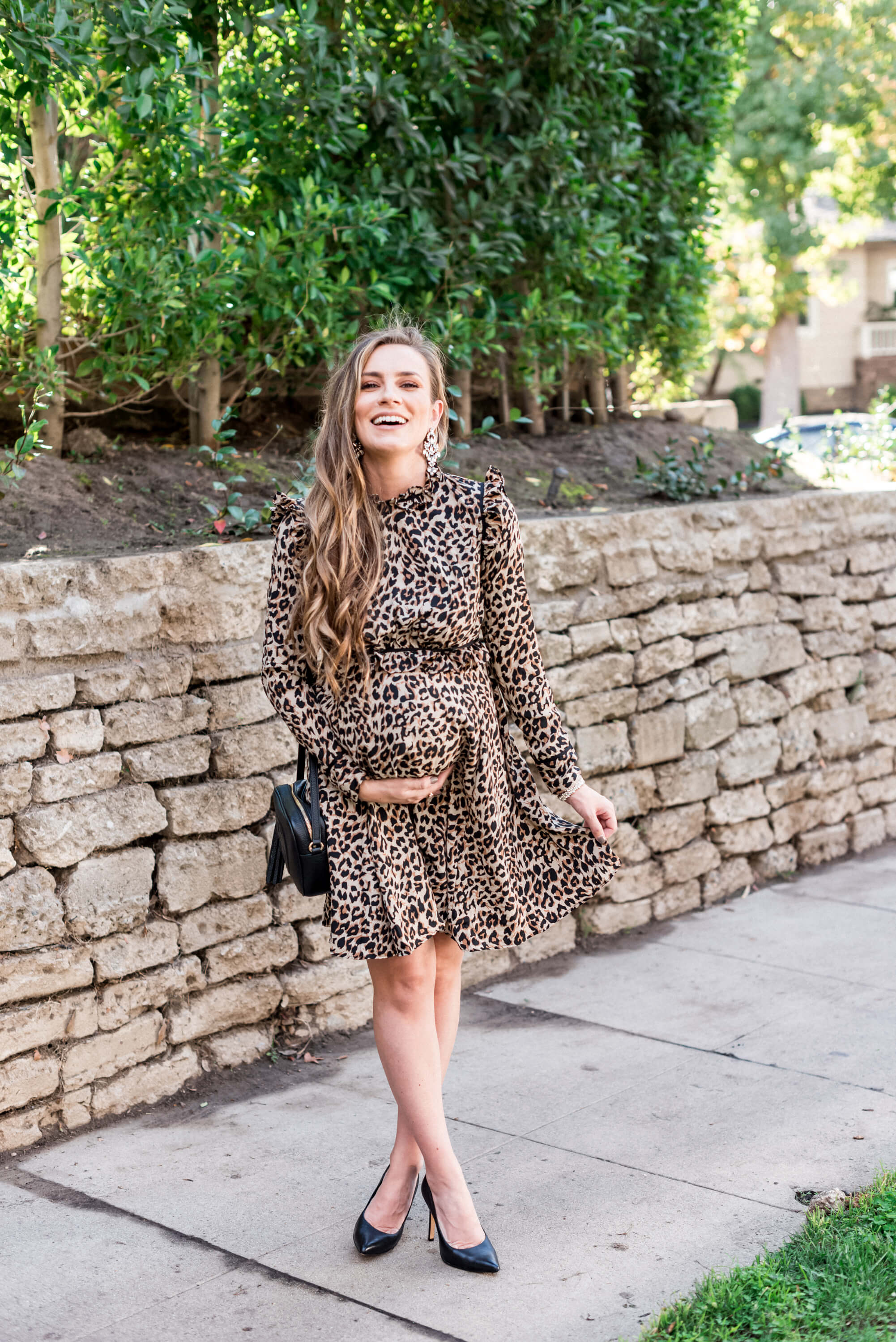 angela Lanter Hello Gorgeous maternity style leopard print dress ASOS 