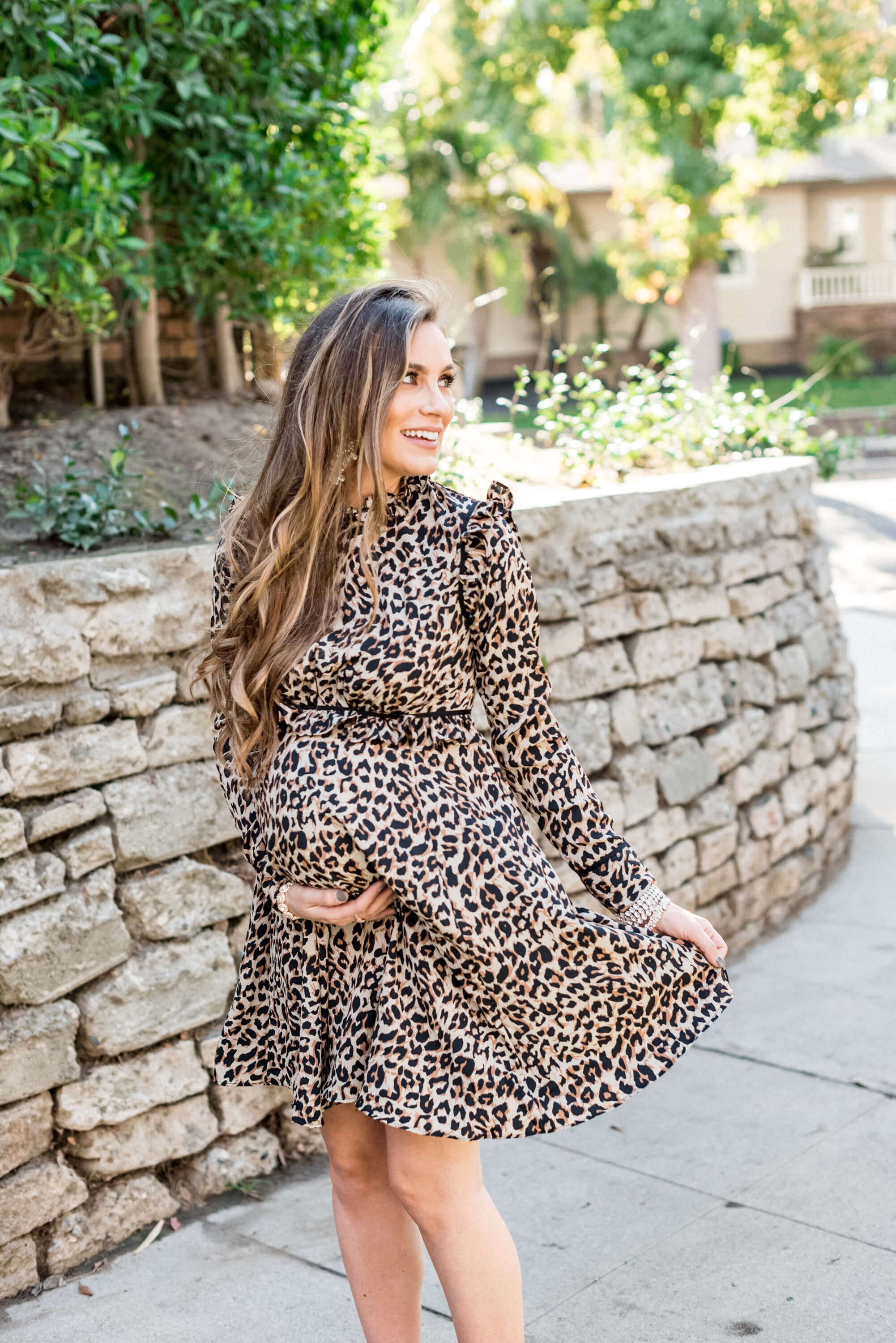 angela Lanter Hello Gorgeous maternity style leopard print dress ASOS 