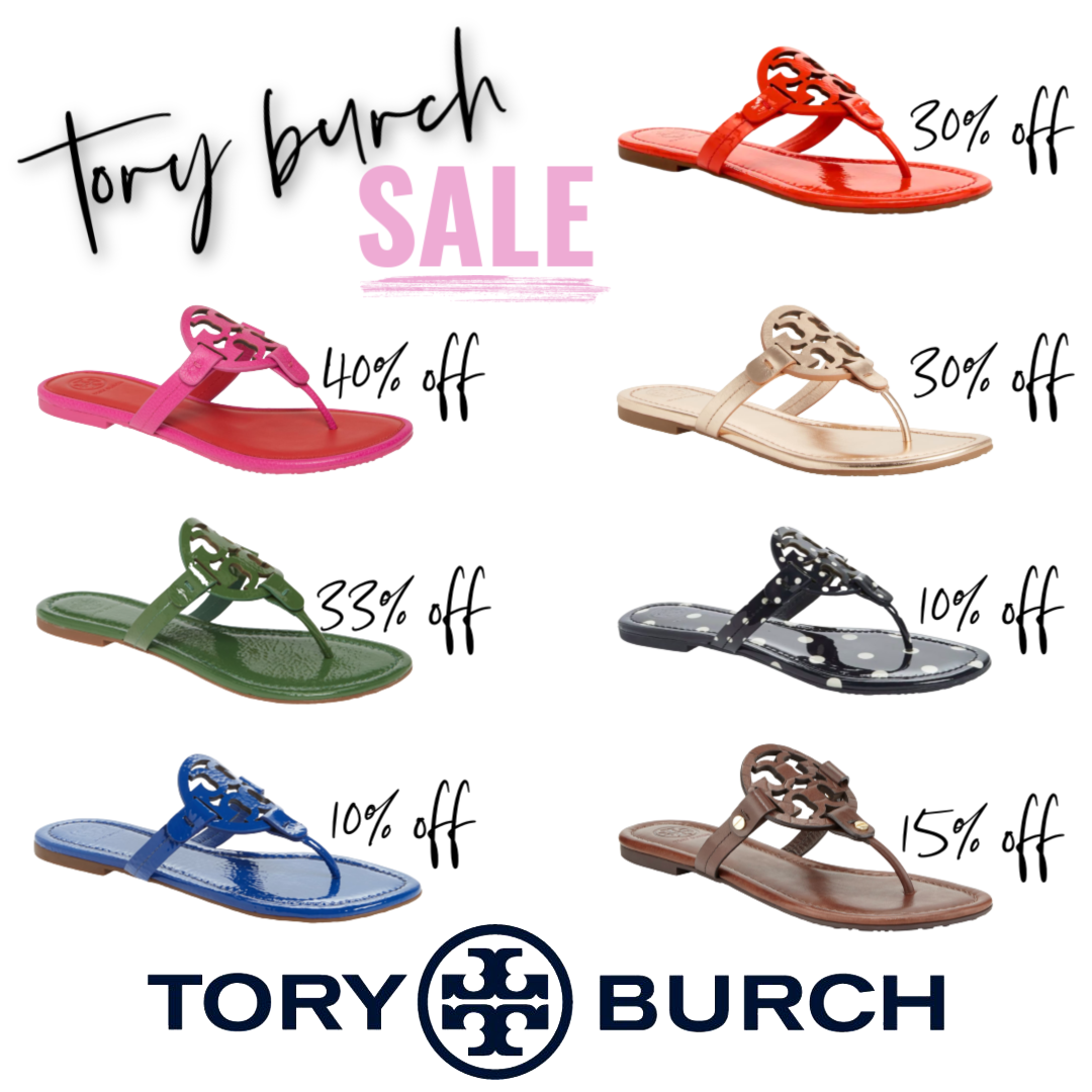 Tory Burch Mini Miller Flat Sandals in Blue | Lyst