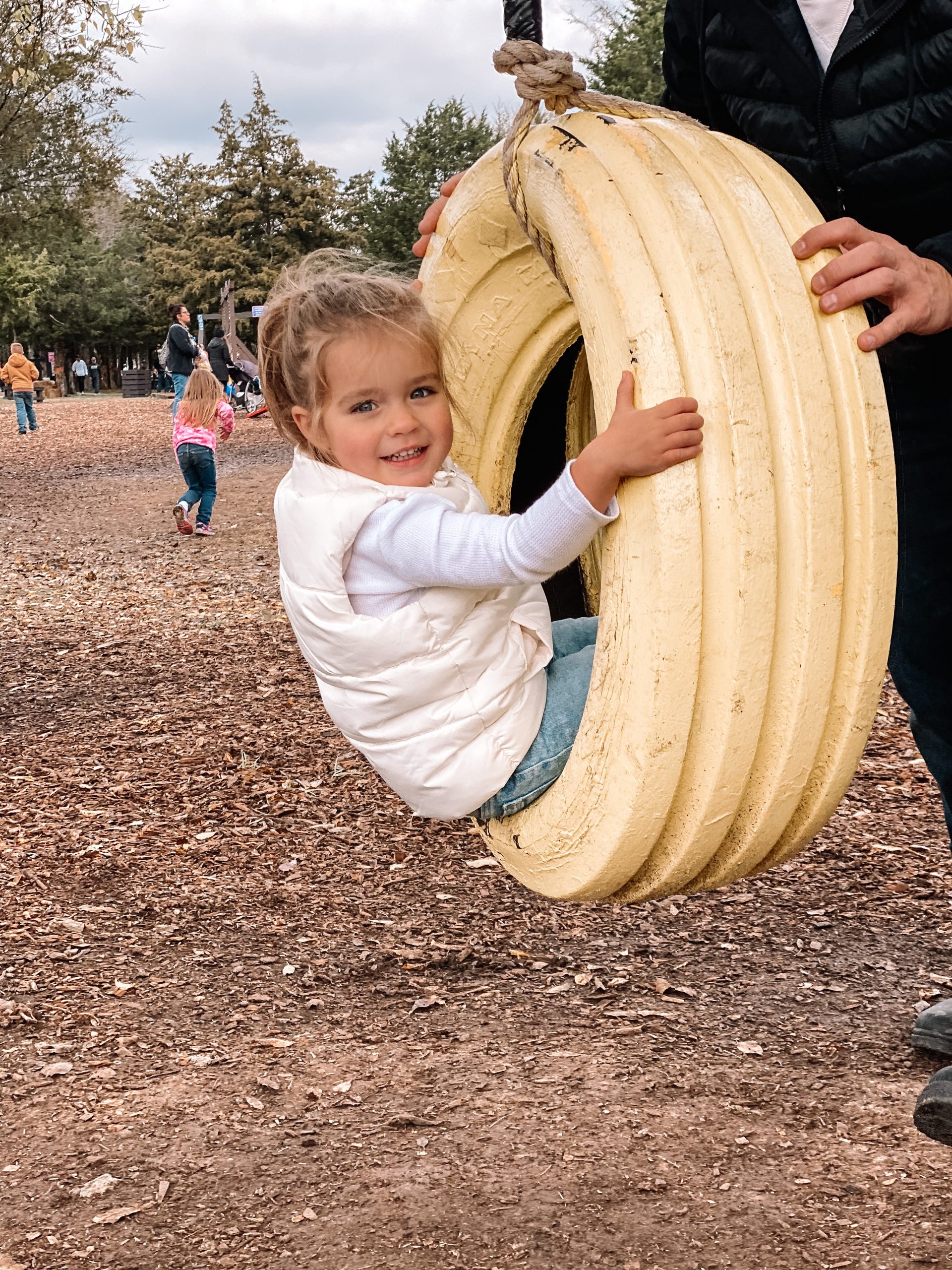 Lucky Ladd Farms toddler tire swing Nashville Eagleville Tennessee day trip for kids Angela Lanter