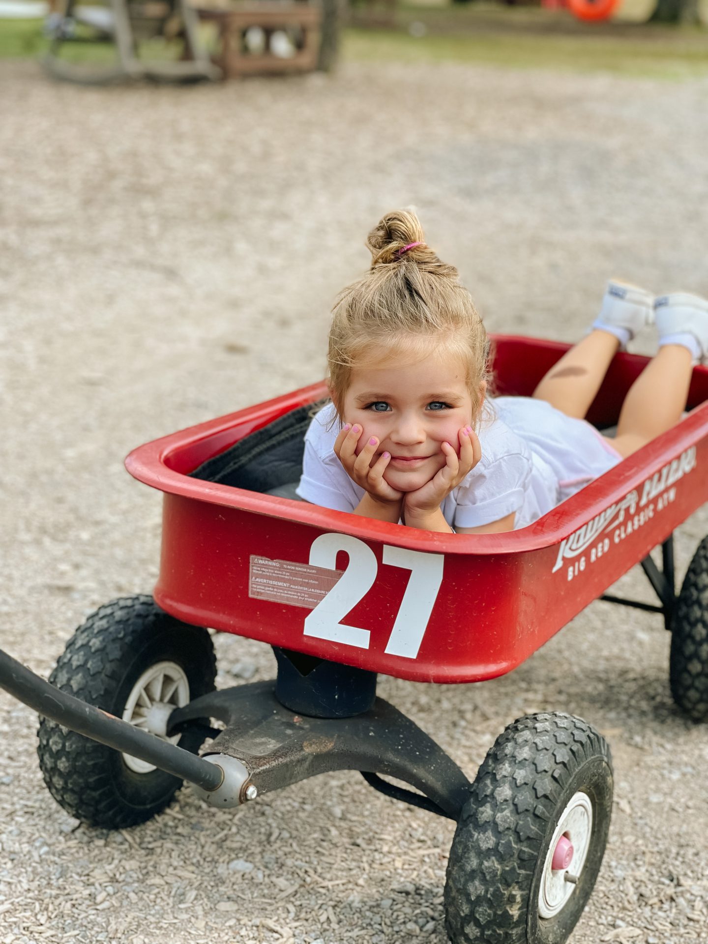 Lucky Ladd Farms little red wagon toddler MacKenlee angela lanter
