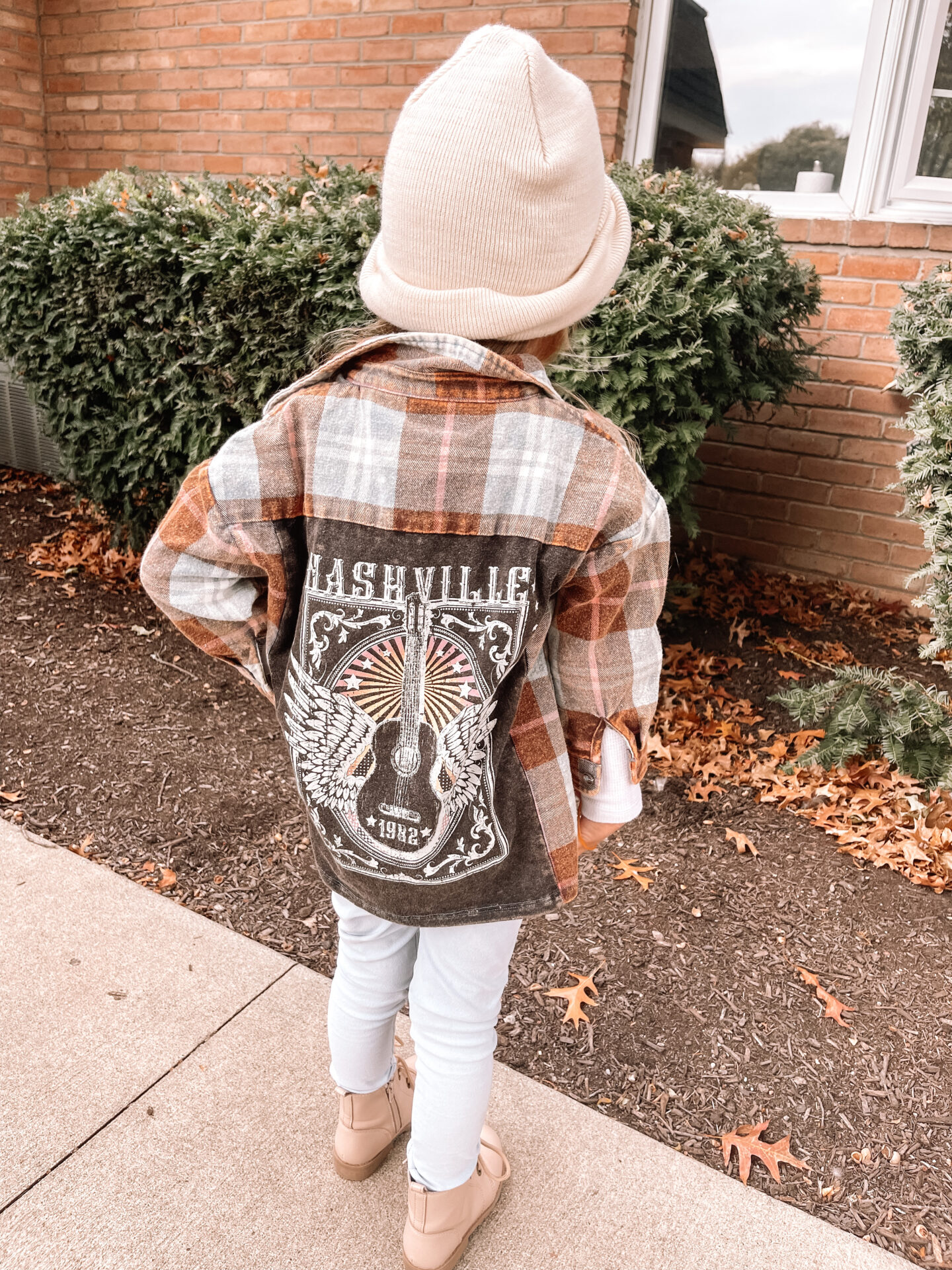 fall fashion for kids toddler girl fall beanie and outfit 2022 angela lanter lifestyle fashion blogger