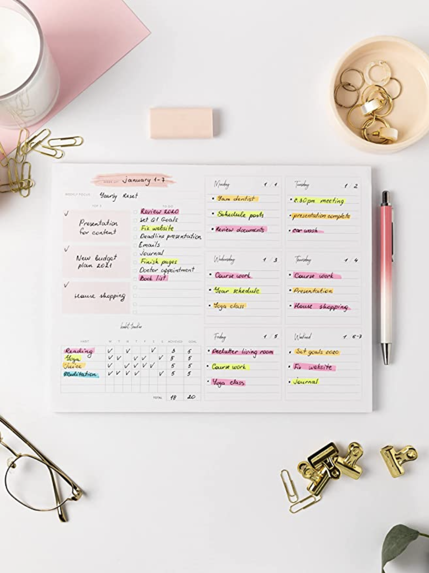 52 week tear off planner for new habits by lifestyle blogger angela lanter