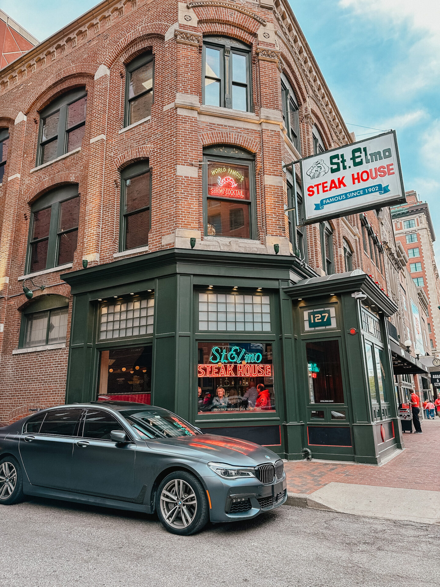 St. Elmo Steak House historical restaurant in downtown Indianapolis, IN by travel blogger Angela Lanter