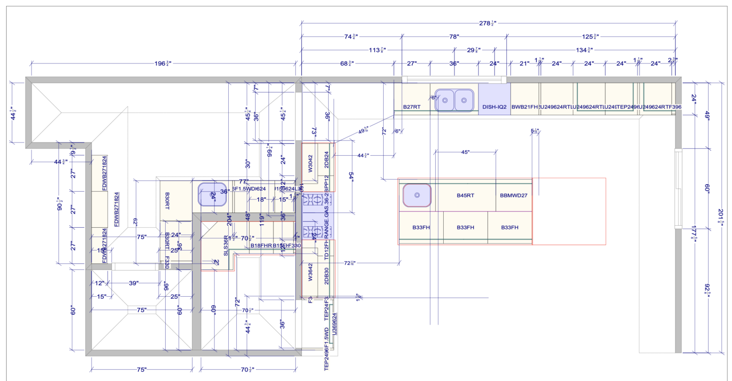 Kitchen floorplan L-shaped kitchen with island Ohio renovation house project by home and style blogger Angela Lanter