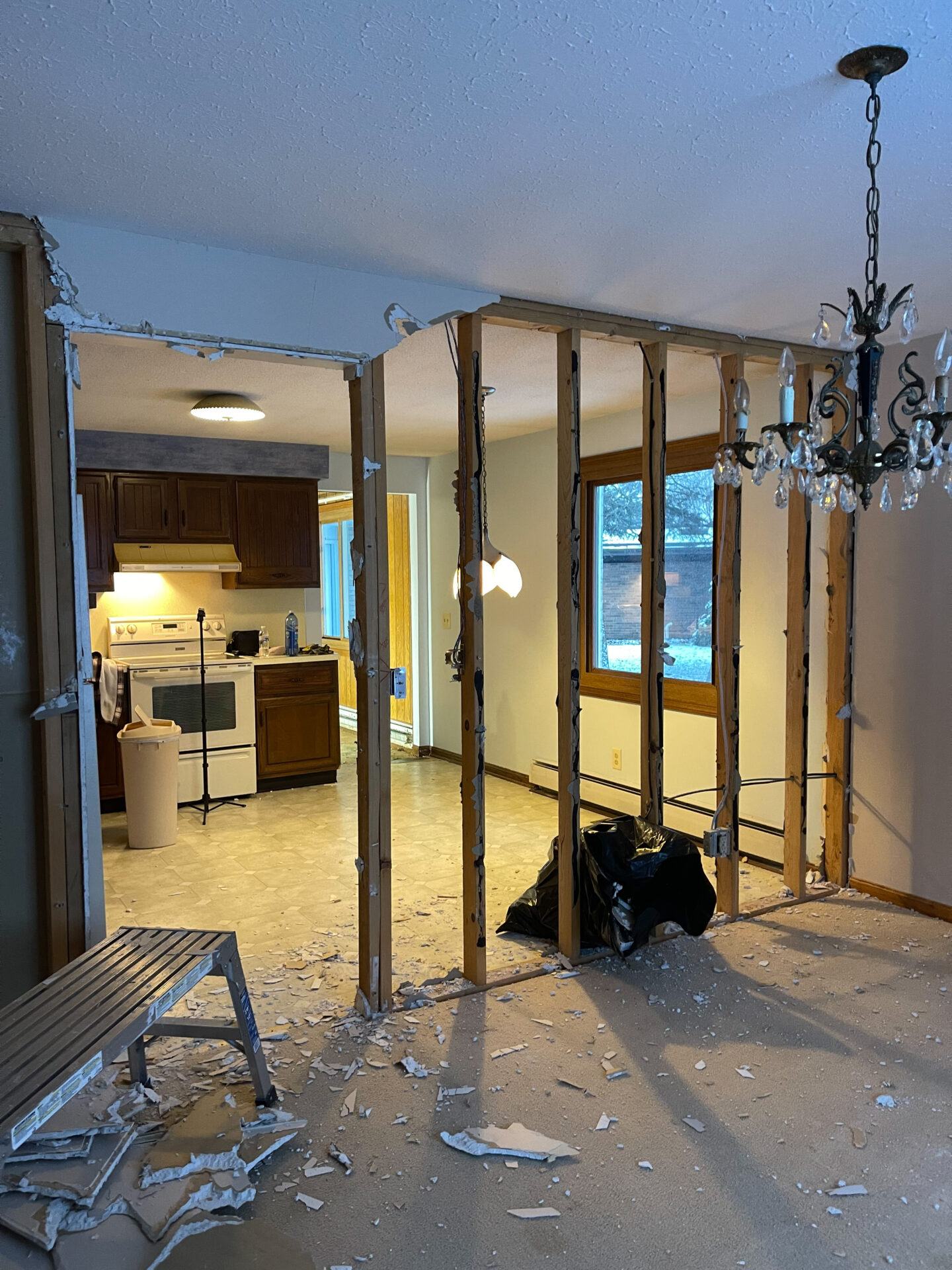 dining room before photos of Ohio renovation house project by home and style blogger Angela Lanter