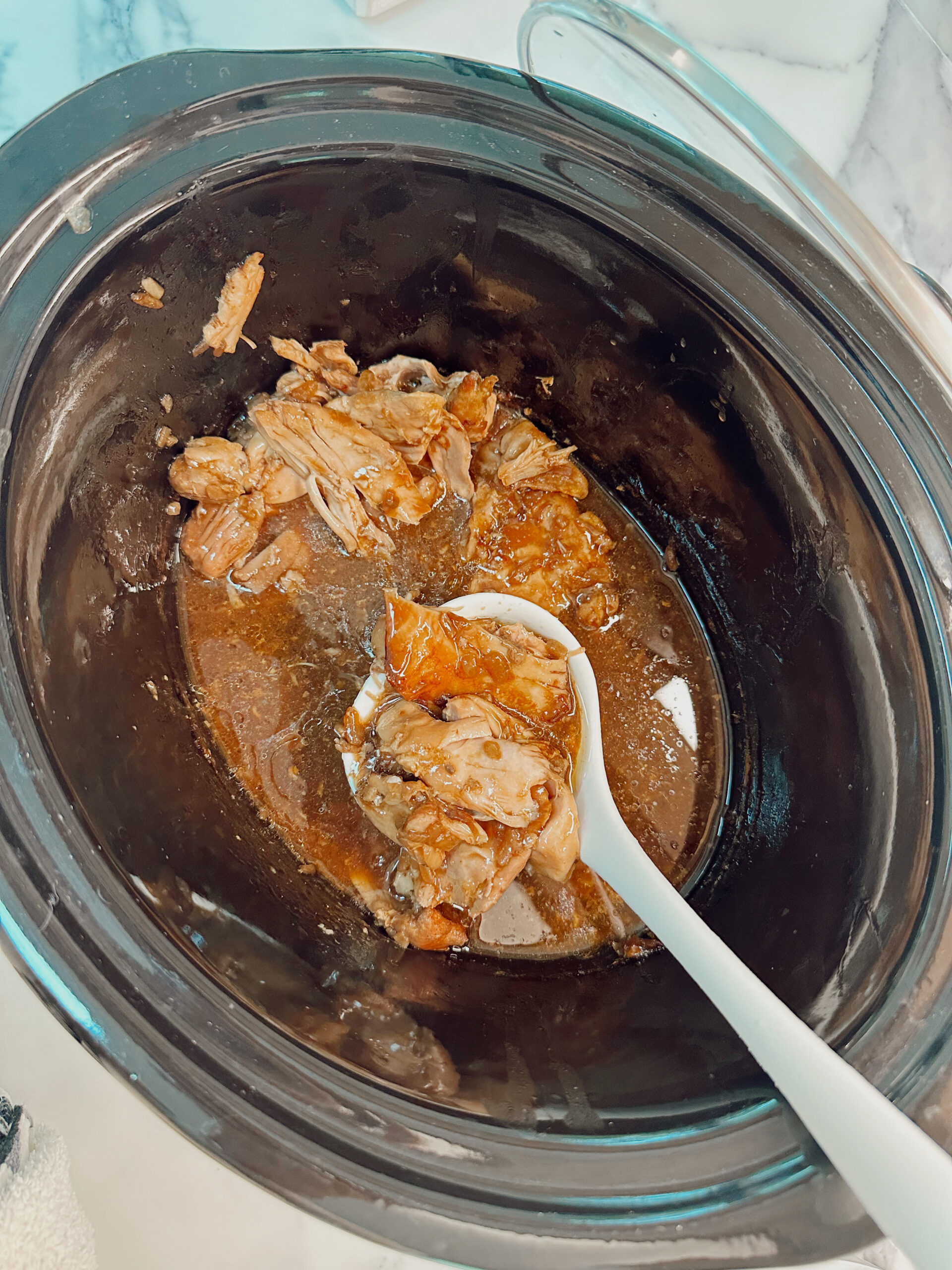 Crockpot Chicken with French Onion Soup Mix recipe by lifestyle blogger Angela Lanter