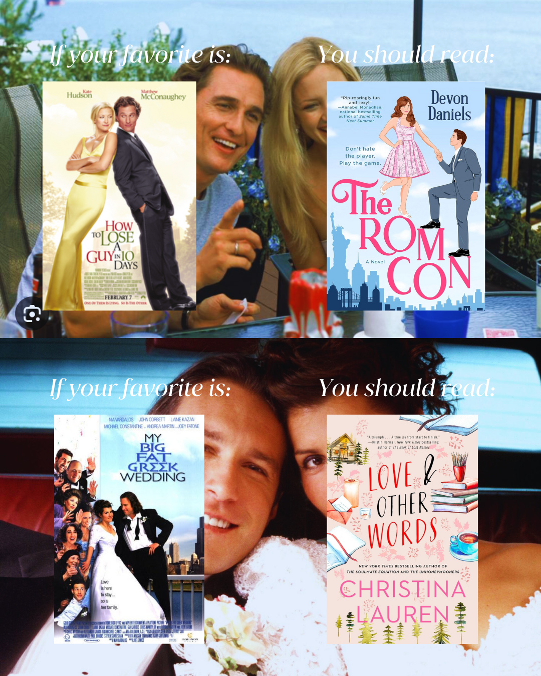 Popular Rom-Com Books Made To Movies